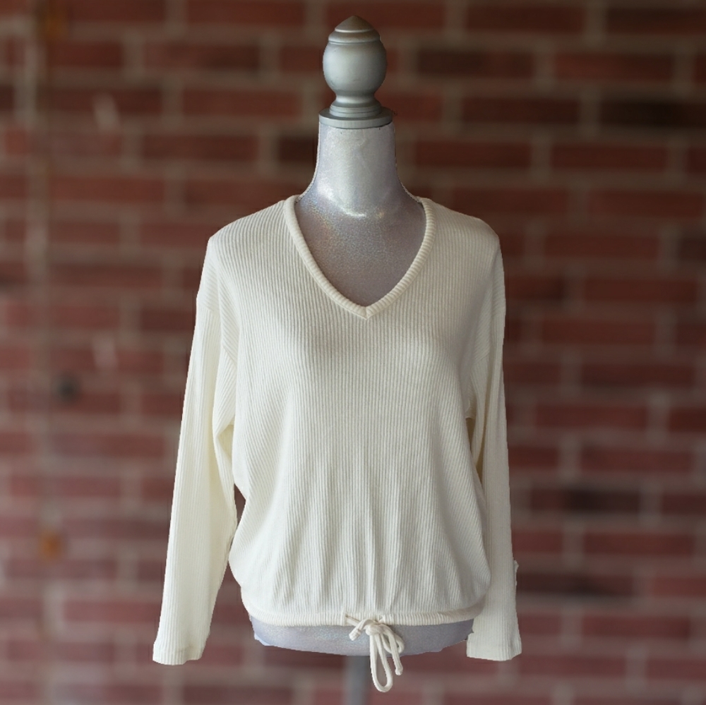 H&M Oversized Ribbed Knit V Neck Sweater Size S